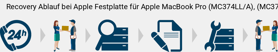 Recovery Ablauf bei Apple  Festplatte für Apple MacBook Pro (MC374LL/A), (MC375LL/A), (MC700LL/A)