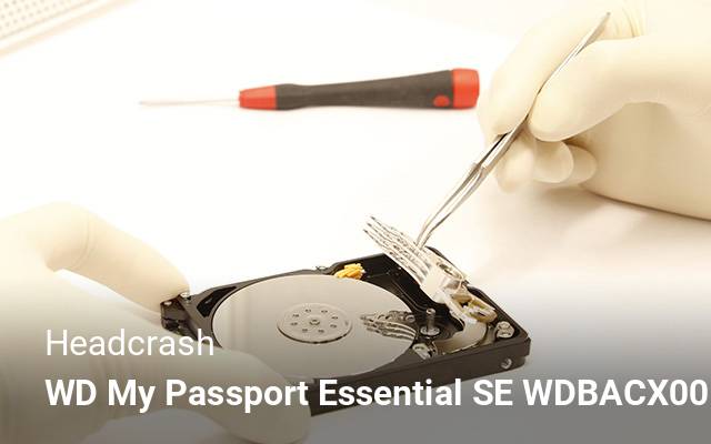 Headcrash WD My Passport Essential SE WDBACX0010BBL-NESN