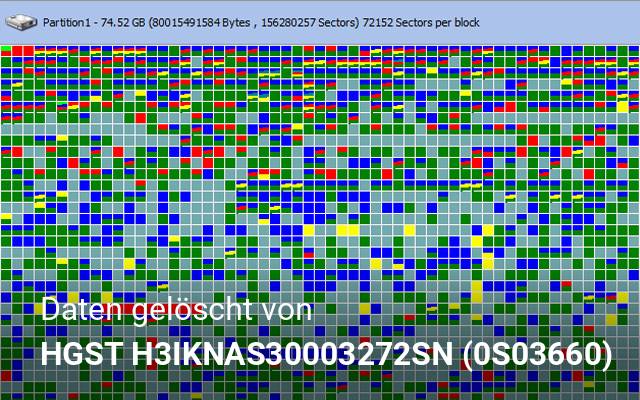 Daten gelöscht von HGST  H3IKNAS30003272SN (0S03660)