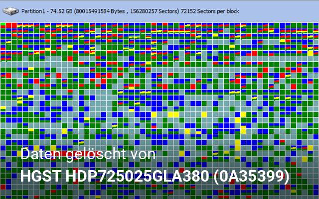 Daten gelöscht von HGST  HDP725025GLA380 (0A35399)