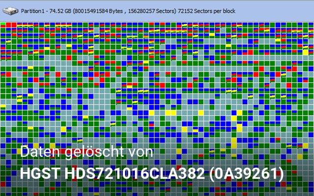 Daten gelöscht von HGST  HDS721016CLA382 (0A39261)