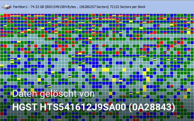 Daten gelöscht von HGST  HTS541612J9SA00 (0A28843)