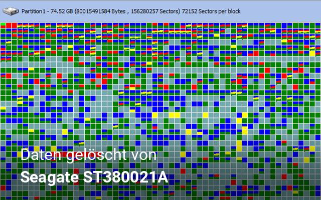 Daten gelöscht von Seagate  ST380021A 