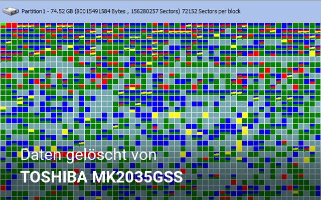 Daten gelöscht von TOSHIBA  MK2035GSS