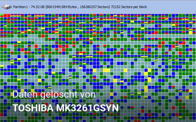 Daten gelöscht von TOSHIBA  MK3261GSYN