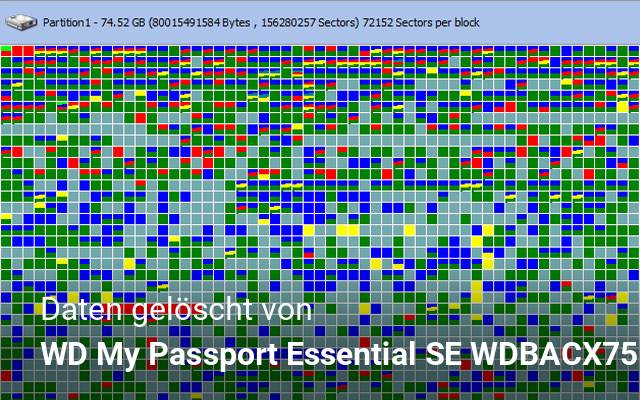 Daten gelöscht von WD My Passport Essential SE WDBACX7500ABK-NESN