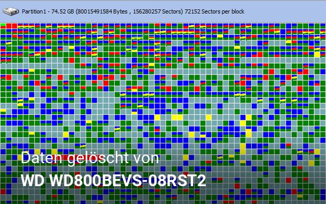 Daten gelöscht von WD  WD800BEVS-08RST2